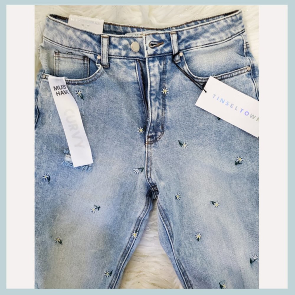 Tinseltown Daisy Mom Jeans Size 5 - Picture 6 of 7